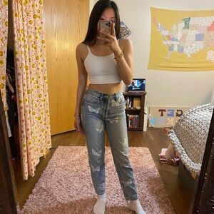 pacsun high rise butterfly printed jeans